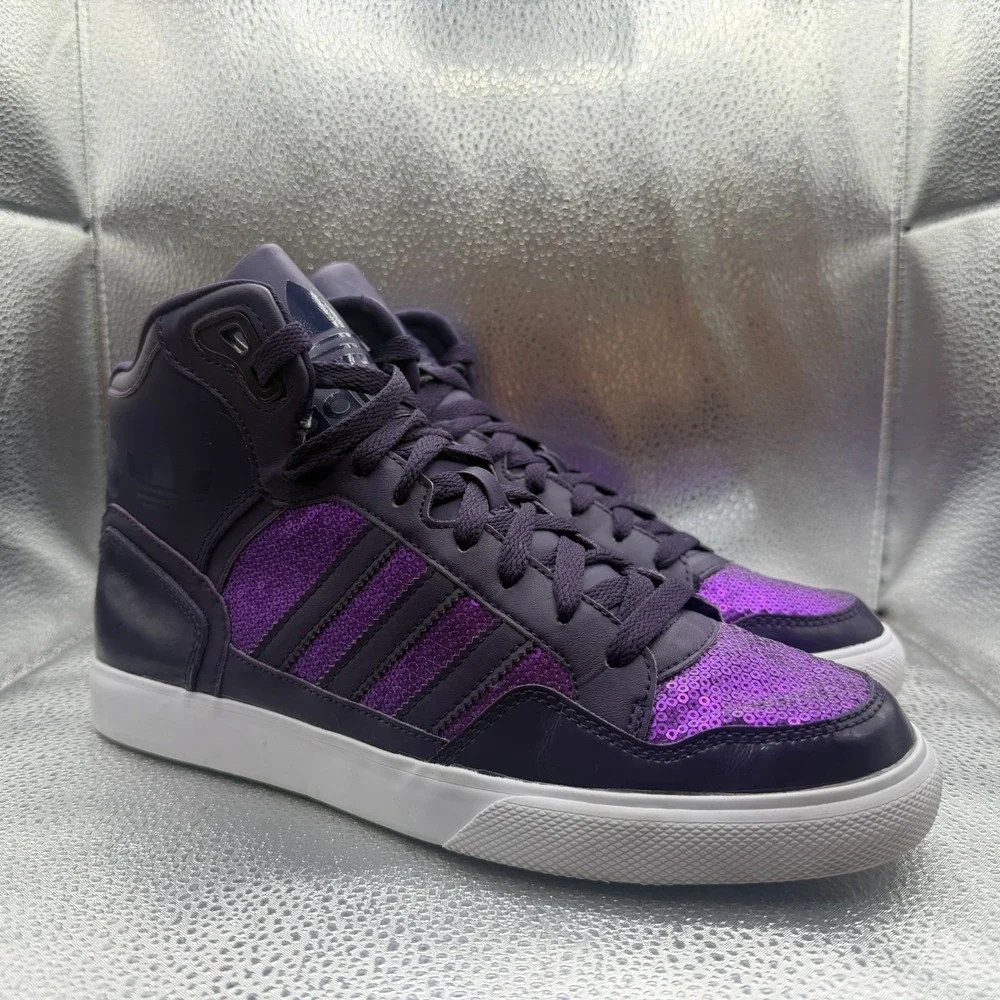 Size 9.5 Adidas Originals Extaball High Dark Violet Purple‎ Womens Shoes S77397